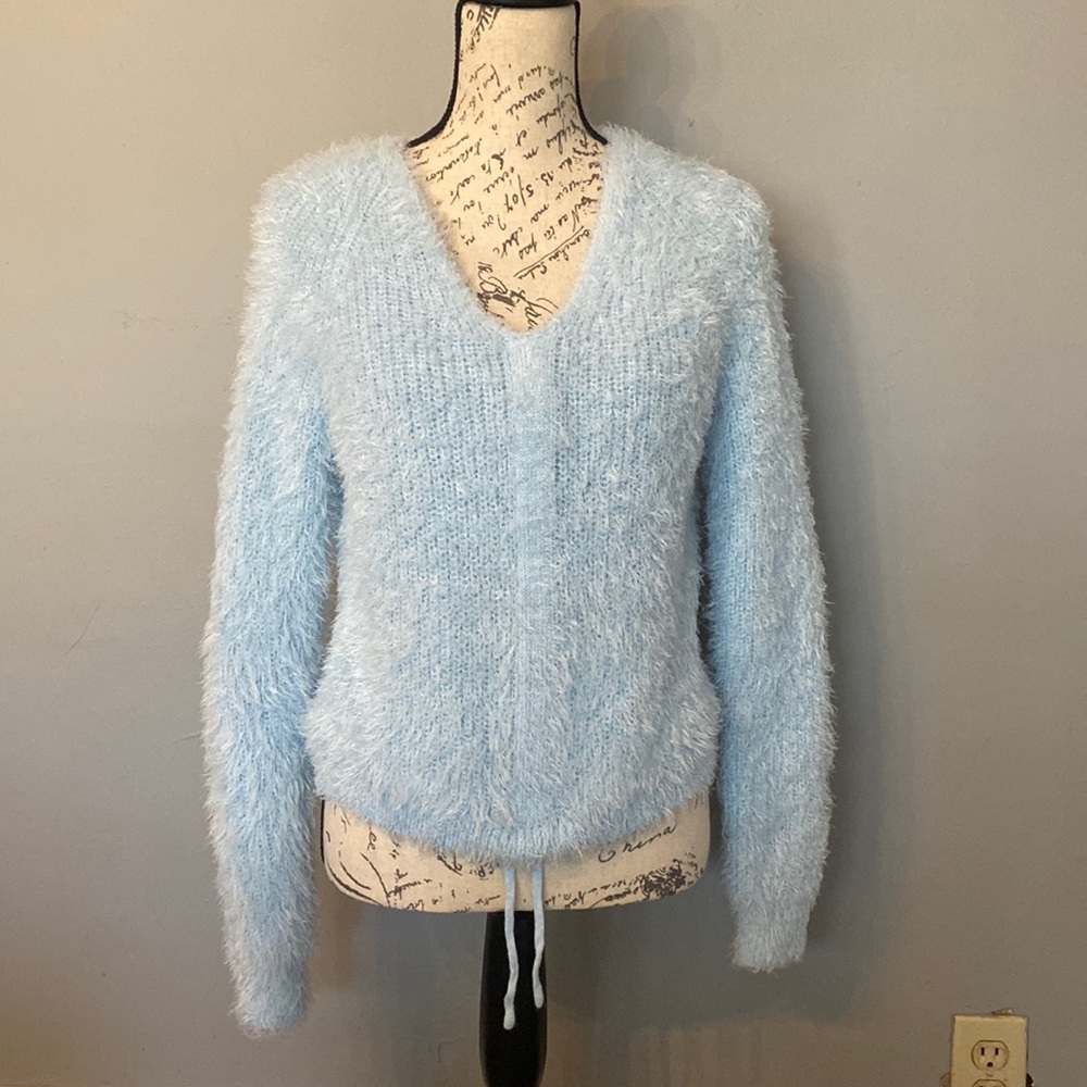 Blue fuzzy sweater